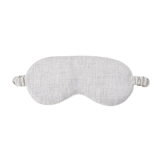 Sleep Mask Pure Linen Eye Mask, with Elastic Band,Comfort Sleeping Shade for Nighttime Sleeping, Traveling & Napping,Side Sleeper Eye Cover Cooling with Travel Bag Gift Package(Natural)