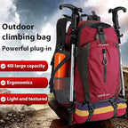 FENGDONG 40L Waterproof Lightweight Hiking,Camping,Travel Backpack for Men Women Red