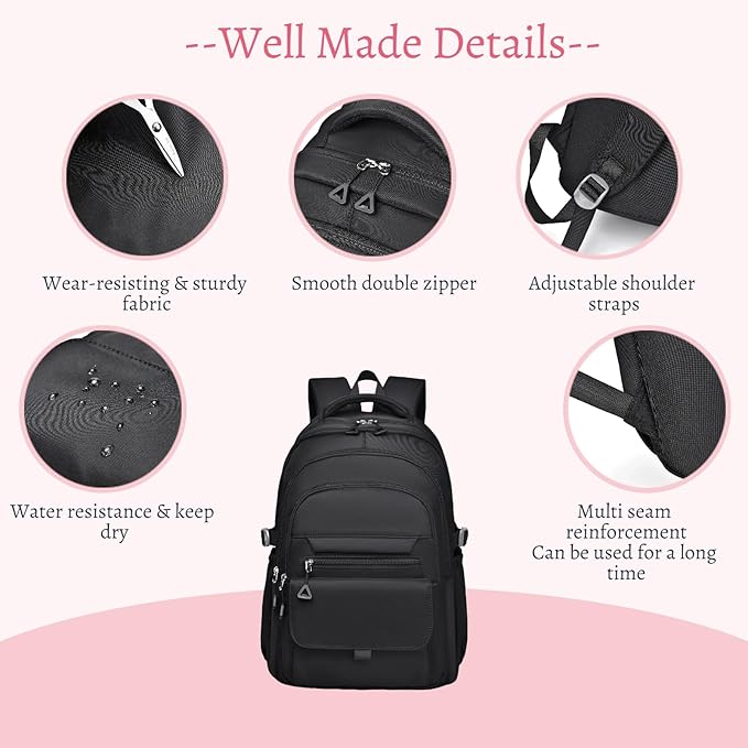 Backpack for Girls, Solid-Color School Backpack for Boys Kids, Aesthetic Girls Bookbag for Elementary School Travel Daypack,Beige