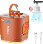Portable Camping Light Camping Fan & Ultrasonic 3-in-1 Tent Lights USB Rechargeable 1200mAh Battery Outdoor LED Light & SOS Light ,with Hook Magnet Suitable for Indoor Outdoor Hiking (Orange)