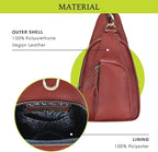 Antik Kraft Tasha Crossbody Sling (Cognac) | Vegan Leather Crossbody Bag for Women with 16-20" Strap | Sling Bags for Women with Durable Antique Brass Hardware | 7in x 2.5in x 12.5in |