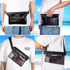 ECHTPower 2-Pack Waterproof Pouch Bag, Waterproof Fanny Pack, Waterproof Dry Bag with Adjustable Waist Strap for Beach Swimming Kayaking Floating Boating