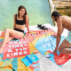 Dock & Bay Beach Towel - Quick Dry, Sand Free - Compact, Lightweight - 100% Recycled - Includes Bag - Party in Pink - Set of 4 - Large (160x90cm, 63x35)