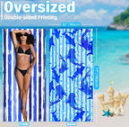 Lightweight Thin Microfiber Beach Towel Sand Free Quick Dry Absorbent Compact Soft Pool Swim Travel Towels Extra Large Oversized Beach Accessories Packable Essentials Stuff Gifts for Adult