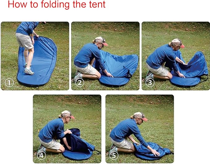 Pop Up Tent, Clear Outdoor Tents Sports Fishing, Rainproof and Windproof Beach Camping, Lightweight and Sturdy, Easy Set Up, UPF 50+ Portable Folding 39" x 64"