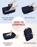 BAGSMART Compression Packing Cubes for Travel, 6 Set/5 Set/4 Set, Compression Suitcase Organizer Bags Set for Suitcases Travel Essentials, Lightweight Packing Organizers