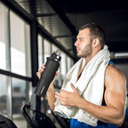 HYDROWION 32oz Water Bottle, Double Wall Vacuum Stainless Steel Insulated Water Flask with Straw Lid, Spout Lid and Flex Cap(Cold for 48 Hrs, Hot for 24 Hrs), Leakproof Travel Thermo Mug, Blue&Black