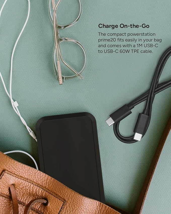 Mophie powerstation prime20 - Ultra-Compact Portable Power Bank with 20,000mAh Internal Battery, 18W USB-C PD Fast Charging, 3-Device Simultaneous Charging, Shamrocks