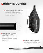 Abahub Adjustable Kayak Paddle 210-230 cm/ 230-250 cm Floating Kayaking Oars Boating Oars Canoeing Oars Black