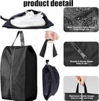 5Pcs XL Travel Shoe Bags Portable Travel Gifts Shoe Organizer with Zipper Closure, Waterproof Nylon Shoe Storage Organizer with Handle Travel Bags For Men and Women, Black