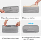 Compression Packing Cubes (Pack of 7), Expandable Luggage Organizer Bags, Hanke Packing Cubes for Travel, Double Zipper Durable Travel Packing Organizers for Suitcase Backpack and Carry-On