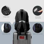 Swissdigital Design Laptop Backpack, Travel Backpack with USB Charging Port Fits 15.6 inches Computer, 31L College School Bookbag for Men, Blue/Black | SD803-12