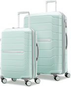 Samsonite Freeform 2-Piece Luggage Set - Carry-On & Large Checked Luggage with Dual Spinner Wheels - Durable Polypropylene Hardshell - TSA Lock, Airline-Approved - Expandable Hard Shell - Mint Green