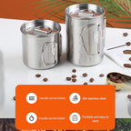 Stainless Camping Cup, 350ml Stainless Steel Camping Cup with Lid and Foldable Handle, High Temperature Direct Heating, Great for Backpacking