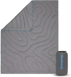 KingCamp Ultralight Camping Blanket Packable Down Alternative Puffy Wearable Blankets Weatherproof Warm Package Quilt with Snap Buttons & Corner Loops for Outdoor Travel Stadium (69" L x 53" W, Grey)