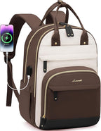LOVEVOOK Backpack for Women,Laptop Backpack Women,Fits 15.6 Inch Laptop Bag,School Backpacks,Fashion Travel Work Anti-theft Bag,Waterproof Business Computer College Backpack Purse,Brown-Apricot