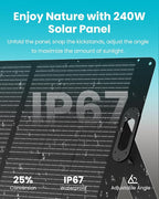 OUPES 2000W Mega 1 Solar Generator Kit with 240W Panel Included, 1024Wh LiFePO4 Battery Power Station with UPS & APP, for Road Trip, Off-grid, RVs, Power Outages