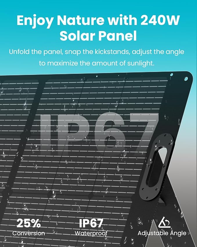 OUPES 3072Wh Mega 1 Power Station Bundle with B2 Extra Battery & 480W Panel Included, 2000W (4500W Peak) LiFePO4 Battery with UPS & APP Control, for 24/7 Off-Grid Power, Power Outage, Blackout, RVs
