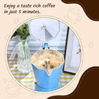 Coffee Pot 6 Cup Electric Espresso Coffee Maker Italian Moka Maker 300ml Portable Aluminum Espresso Machine Cafetera Moka Pot with Detachable Base, Gift for Home Travel(Blue)