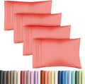 Pillowcases - Ultra Soft Hotel Quality Pillowcase Covers - Comfy, Cozy & Wrinkle Free - Shrinkage and Fade Resistant - Machine Washable Pillow Protectors - (King, Coral, 4 Piece Set)