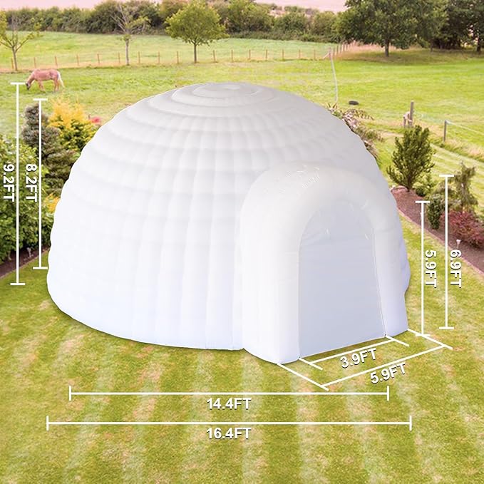 SAYOK Outdoor Portable Inflatable Igloo Dome Tent with Led Light for Party Wedding Event Camping