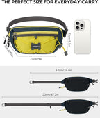 WATERFLY Lightweight Small Fanny Pack: 1.5L Mini Slim Crossbody Waist Belt Hip Bag with RFID Blocking, Anti-Theft & Water Resistant Pouch for Women Men Travel Hiking Running Walking EDC