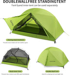 2 Person Backpacking Tent 3 Season Camping Tent Ultralight Waterproof Windproof Easy Set Up for Outdoor Hiking Cycling