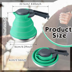 Geiserailie 1.5l Portable Collapsible Kettle Camping Pot Collapsible Tea Kettle for Hiking Travel and Outdoors