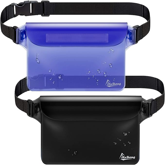 Waterproof Fanny Pack, Waterproof Pouch for Phone Passport Wallet Holder, Floating Dry Bags for Travel Beach Swimming Kayaking Boating Pool Diving Accessories