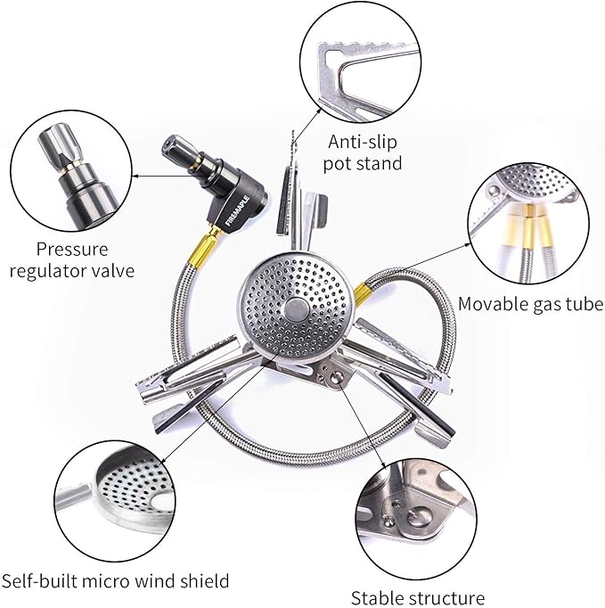 Fire Maple Polaris Pressure Regulator Stove | Portable Camping Backpacking Stove | Lightweight Durable Camp Cooking Stuff | Wind Resistent Jet Burner | Perfect Boiling Performance in Cold Weather