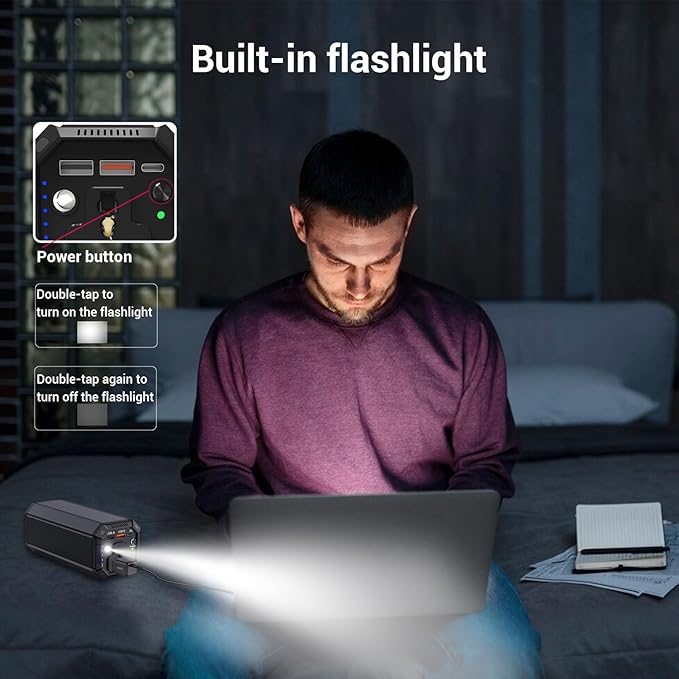 Power Bank with AC 100W,Portable Laptop Charger,98Wh/27000mAh External Battery for Laptop,PD 65W Type-C,Compatible for Outdoor RV Camping Travel Emergency Backup Home