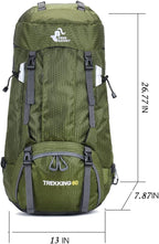 Bseash 60L Waterproof Hiking Camping Backpack with Rain Cover, Large Outdoor Sport Travel Daypack Rucksack for Climbing