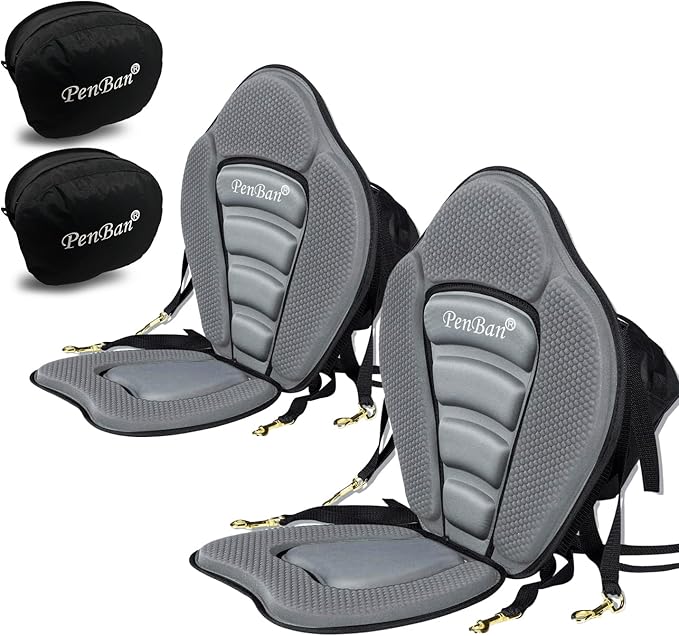 Universal Deluxe Kayak Seat Cushion with Storage Bag for Kayak,Padded Boat,SUP,Canoe,Fishing Boat,Seats with 4 Adjustable Straps
