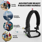 Insulated Water Bottle 87 oz, Triple Wall Vacuum Stainless Steel (Cold for 48 Hrs), Leak Proof & Non-BPA, Modern Water Flask Jug with Paracord Handle & Straw Spout Lids, Magic Black