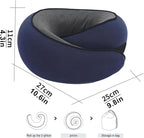 Cloud Sleep Travel Pillow｜360° Adjustable Neck Pillow for Airplane & Office｜NASA Memory Foam｜Free Eye Mask & Earplugs (Dark Blue)