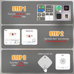 Tracker Tags-4 Pack, Bluetooth Tracker Work with Find My (iOS Only), Smart Trakcer Tag Key Finder and Item Locator with Lanyard, Tracker Tag for Keys, Luggage Replaceable Battery