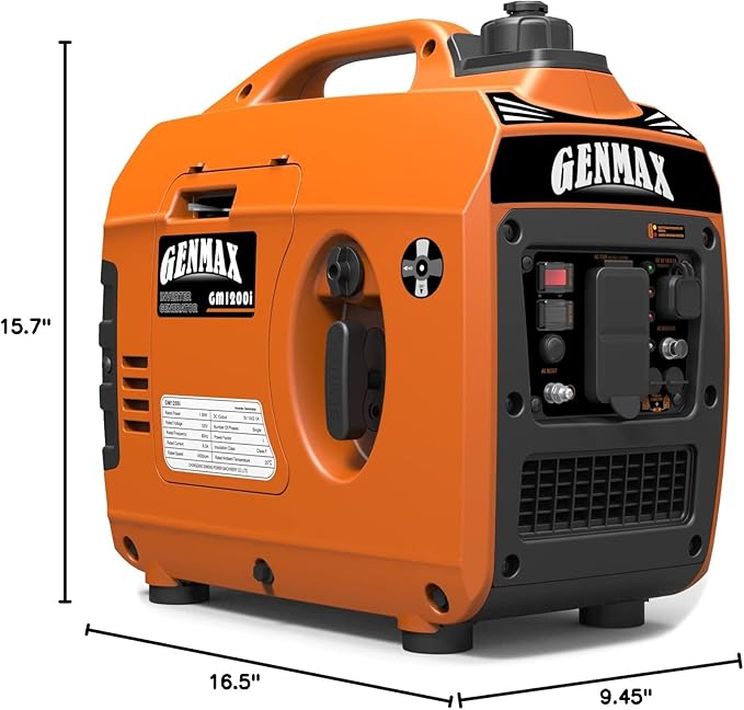 GENMAX Generator，EPA Compliant, Eco-Mode Feature, Ultra Lightweight for Backup Home Use & Camping