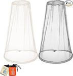 Hestya 2 Pack Mosquito Head Mesh Net Midge Insects Bugs Head Face Net Protecting for Outdoor Hiking Camping Climbing Walking(Beige, Light Gray)