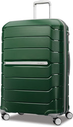 Samsonite Freeform Large Checked Luggage with Dual 360° Spinner Wheels - TSA Lock, Airline-Approved - Lightweight Durable Polypropylene Expandable Hardshell - Pine Green
