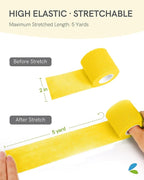 FriCARE Self Adhesive Bandage Wrap, Medical Tape in First Aid Kit, Cohesive Bandages for Wounds Sport Vet, 2 Inches X 5 Yards 6 Rolls, Fresh