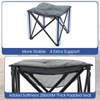 Padded Camping Stool, 18 Inch Oversized Camping Foot Rest, 500lb Camping Chairs Outdoor Footstool Portable Camping Ottoman for Camping Gardening Fishing w/Storage Net Carry Bag (2, Darkgreen)