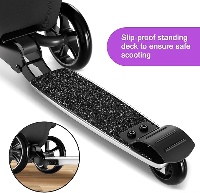 Baotree 2-in-1 Ride-On Scooter Suitcase, Scooter Luggage for Kids Ages 5-12, Foldable & Lightweight Carry with LED Light-Up Wheels