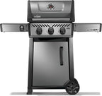Napoleon Freestyle 365 Propane Gas Outdoor Grill, Graphite Grey – 3-Burner BBQ with Stainless Steel Cooking Grates