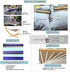 Double Hammock with Quilted Fabric and Spreader Bars,Longer and Sturdier,Quality Hammocks for Outdoor Indoor Patio Yard