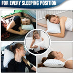 alkamto Cooling Shredded Memory Foam Pillow for Travel and Camping – Adjustable Gel for Personalized Support – Double-Sided Ice Silk & Soft Rayon – Lightweight, Compressible (White) (Travel)