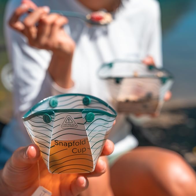 Coghlan's Snapfold™ Solo Pack 3-Piece Collapsible Tableware Set – Lightweight 4 oz, Leakproof, Compact Camping Gear for Backpacking, Hiking, and Outdoors, Includes Foldable Cup, Bowl, and Dish