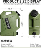 HAIGE Gallon Water Container with Spigot (5 Gallon Water Jug Green)