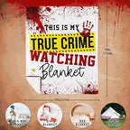 True Crime Gifts for Women, Fans/Lovers - Blanket 60''x50'', Crime Junkie Merch, Serial Killer Merchandise, Horror Blanket, Crime Scene Gift