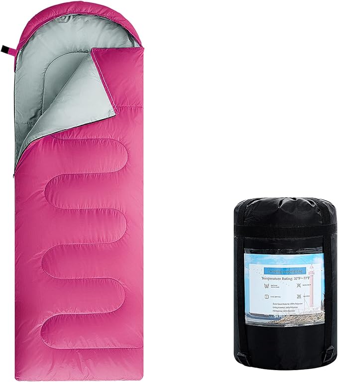 Sleeping Bags for Adults,Kids & Girls-Warm & Cold Weather Lightweight Waterproof Sleeping Bag Backpack with Compact Bag,Great for 3-4 Seasons Hiking,Camping and Outdoor