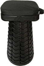 Portable Collapsible Stool Set - Heavy Duty Square Collapsible Stool + Thick Seat Cushion - 550lbs Load Capacity for Camping Picnic Gardening Travel (Black/Black)